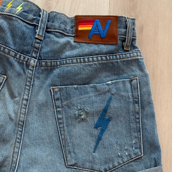 HI RISE ROCKER LIVE FREE BOLT JEAN SHORTS - VINTAGE - Picture 11 of 17